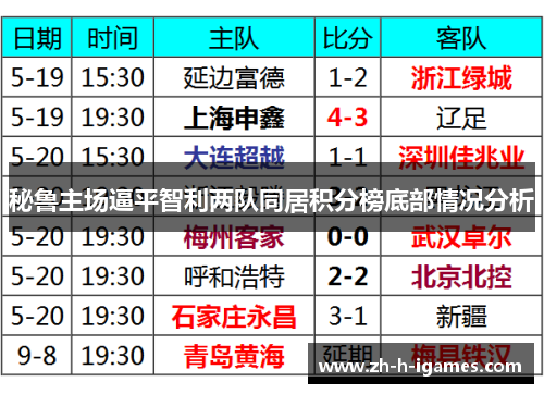 秘鲁主场逼平智利两队同居积分榜底部情况分析